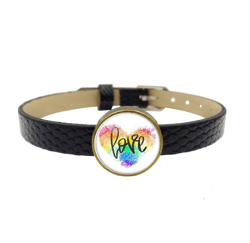 Rainbow LGBT PU Leather Bracelet 